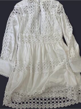 CBR White Crochet Lace Mini Dress